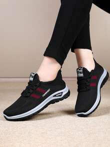 Breathable Mesh Sneakers] Lightweight Breathable Mesh Sneakers - Non-Slip EVA Sole, Comfortable Ankle Support, Lace-Up Low-Top Running & Tennis Shoes For Men And Women, Retro Style, All-Season Wear, Fitness Wear