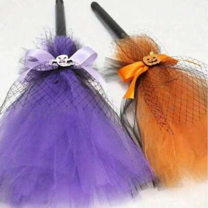 1 Balai de sorcière d'Halloween, accessoire de déguisement, accessoire de fête amovible, décoration d'Halloween amusante, cadeau d'Halloween pour les enfants