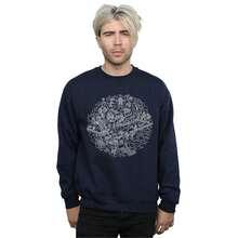 Star Wars Mens Christmas Death Star Sweatshirt (Navy Blue)