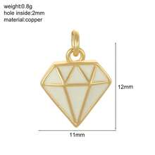 1pc Cute Girly Multi-Color Heart Copper Pendant, Handmade DIY Necklace, Bracelet, Earring Jewelry Charm, Suitable For Daily Wear, Great For Christmas Gift - Multicolor - View 11