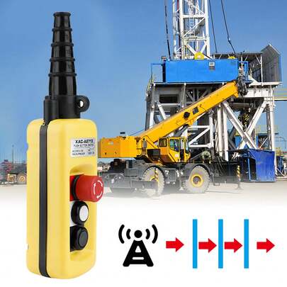 Crane Chain Hoist Push Button Switch Lifting Pendant Controller With Emergency Stop