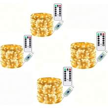 10M 100LEDs Guirnalda de Luz Led USB con Control Remoto para 8 Modos de Iluminación y Ajuste de Intensidad de Brillo (4, Blanco Cálido) - Blanco Cálido - Ver 1