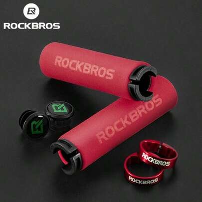 ROCKBROS 2 piezas de puños de manillar de bicicleta de espuma con absorción de impactos, cómodos para montar, adecuados para bicicletas de carretera y de montaña, disponibles en varios colores