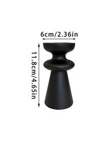 1 件简约黑色环形烛台，复古香薰烛台，法式高黑色烛台，小众木制烛台，适用于家居装饰、厨房、餐厅、节日装饰、礼物