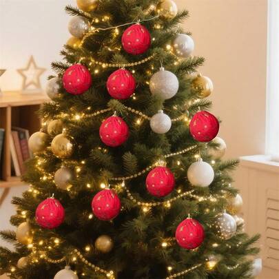 8Pcs Christmas Ball Decorations, Gold Star Decorations, Hanging Ornaments, Cute Hanging Ornaments, Holiday Decorations, Christmas Party Supplies, Suitable For Indoor Decoration, Party Decoration