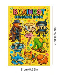 Libro para colorear Brainrot: Una aventura de colorear para adultos deliciosamente absurda - Sumérjase en un mundo de criaturas caprichosas y escenarios lúdicamente bizarros para un escape creativo, otoño, artículos de papelería, útiles escolares, dibujo y pintura, Halloween, Navidad