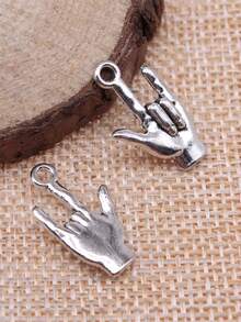 10 buc 22x13mm (0,87x0,51 inch) Te iubesc gestul farmecelor pandantiv pentru bijuterii DIY confecționare colier breloc telefon lanț brățară confecționare accesorii lucrate manual artizanal confecționare descoperiri