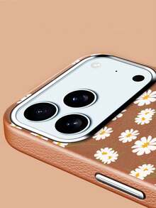 Funda de cuero para iPhone 17 Pro Max 17 Air con protección de pantalla completa, diseño de margaritas, minimalista, material de PU premium. - Gris Claro - Ver 7