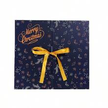 24 Days Of Christmas Advent Calendar, Es, Festive Holiday Gift Set, No Feather, Stand-Alone Outdoor Decor, Christmas Tree & Santa Theme, Unpowered, Perfect For Wrapping Presents, Can Be DIY Gift With Surprises (Empty Boxes, Requires Own Gifts, Not ), Random Delivery Of Dark Yellow Or Light Yellow Ribbons - View 2