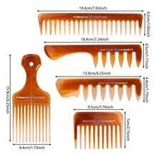 5-Piece Men's Styling Comb Set Barber Textured Comb Vintage Hair Brush PP Plastic Haircare Accessories