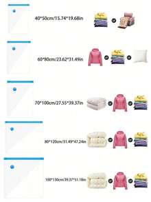 Bộ 13 túi hút chân không cỡ lớn kèm bơm tay, giúp tiết kiệm 80% không gian, thích hợp để đựng quần áo, gối, chăn và ga trải giường, rất cần thiết cho gia đình và khi đi du lịch. - Nhiều màu - Xem 7