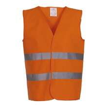 Yoko Unisex Adult 2 Band Reflective Tape Waistcoat (Fluorescent Orange) - Orange - View 2