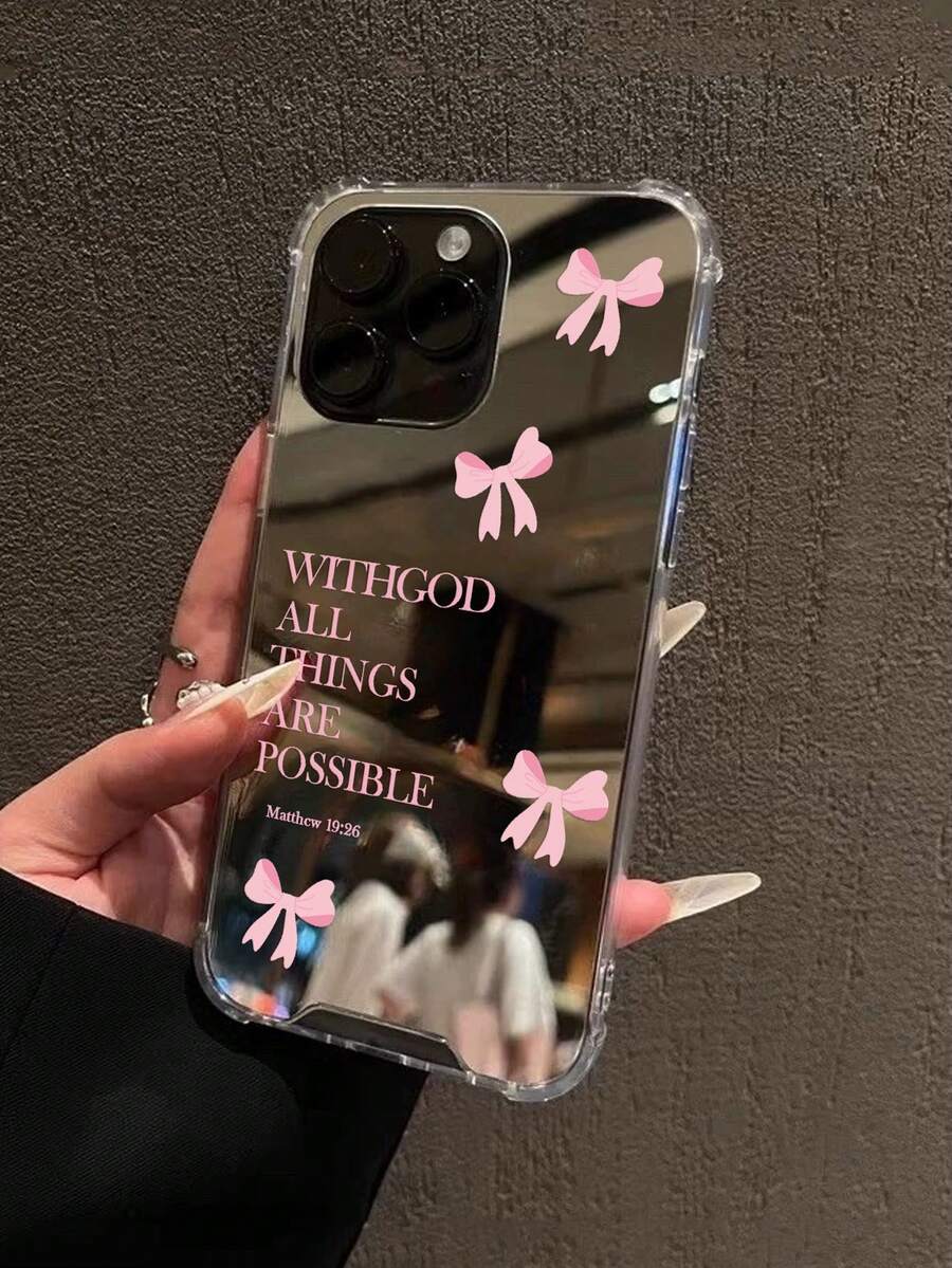 Bowknot Hear Cute Pattern Mirror Anti-Fall Sleeve Phone Case Compatible With IPhone 13/11/17/16/14/15/15pro/15 Plus/15 Promax/7plus/8plus/X/Xs Max/Xr/11pro/12pro/13pro/14pro/12mini/13mini/11promax/12promax/13promax/14promax/14plus/17pro/17Air/6/6s Plus/7/8/16Pro/16plus/16promax/Se2/17promax&Compatible With Samsung Galaxy/A54/A14/A12/A13/A15/A32/A33/A24/A52S/S20/S21/S22/S23/S24/S23Plus/S24ultra/S25/A15/A33/A23 - Multicolor - View 1