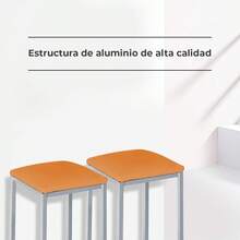 Astimesa - Tabourets de cuisine rembourrés - Structure solide et ferme - Structure couleur aluminium et siè - Couleur du siè: orange. Contenu : 2 unités. Dimensions : 35 x 35 x 45 DX5M - Berenjena - Voir 10