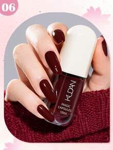 KUDAN 1瓶10毫升水性可撕指甲油，酒红色咖啡棕色，适合冬季，无异味快干指甲油，无需烘烤，持久耐用，适合日常美甲装饰、居家美甲和美甲沙龙美甲用品。 - 彩色 - 查看 36