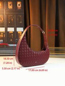 حقيبة كتف وحقيبة متقاطعة هلالية منسوجة عادية، حقيبة كتف إبداعية عصرية للنساء