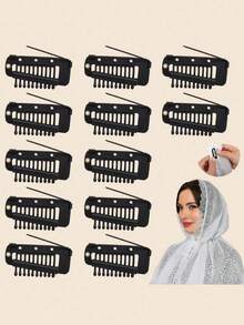 5pcs New Hair Clips Set For Wigs, Hats, Veils, Scarves, Fixation Clips, Suitable For Women, Hair Slide, Hair Barrettes - Multicolor - View 2