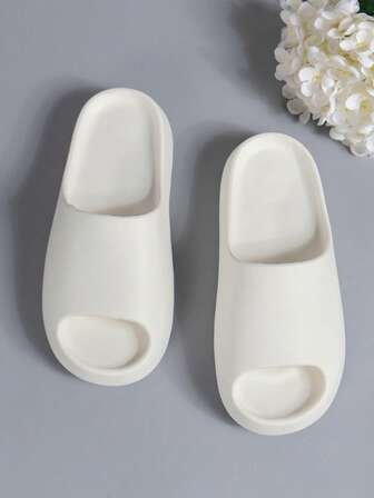 N0015067391-0002 女士简约舒适单趾塑料拖鞋，轻便防滑厚底凉鞋，适合浴室、宿舍、泳池、海滩穿着