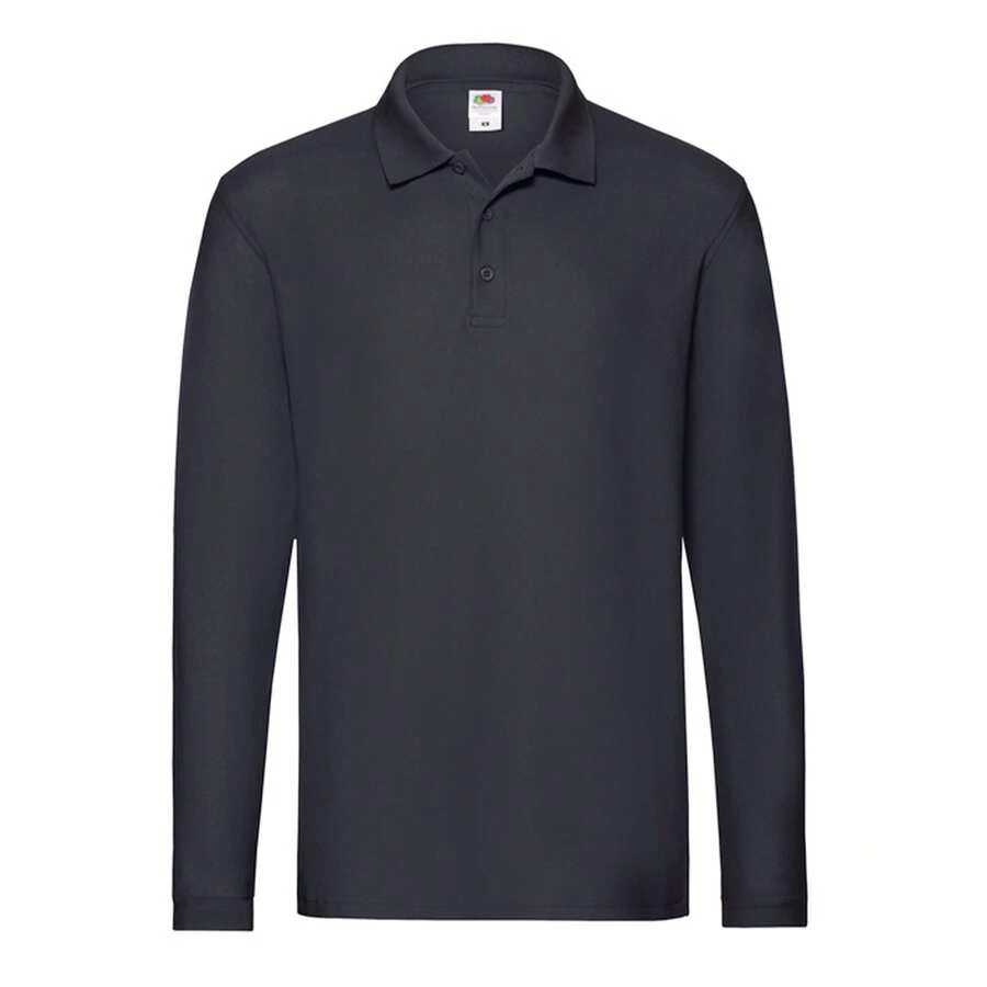 Fruit of the Loom Mens Premium LongSleeved Polo Shirt (Deep Navy) - Blue - View 1