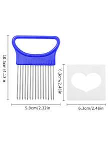 1 pieza Soporte y rebanador de cebolla de acero inoxidable, cortador de verduras de cocina, tenedor para cebolla, ablandador de carne