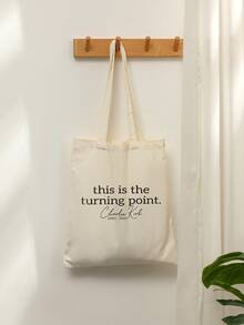 1 Pc His Is The Turning Point   Pattern Tote Bag Shoulder Bag For Travel Daily Commute Women's Shopping Bag, Best Gift For Her,  Folding Shoulder Bag Summer Beach Holiday Bag Travel Gift For Man Woman