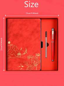 Set regalo taccuino personalizzato A5, include taccuino + penna + ricarica + scatola regalo. Il taccuino e la penna possono essere personalizzati con il testo desiderato. Disponibile come taccuino singolo o set. Taccuino in finta pelle con goffratura paesaggistica, taccuino per riunioni, blocco note. Copertina in materiale PU con sensazione di pelle e colore cangiante, 100 pagine interne, motivo di copertina unico, forniture regalo di Natale - Multicolore - Visualizzare 10