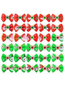 10件经典圣诞红绿宠物头饰，迷你可爱宠物毛发装饰配件，圣诞狗狗配饰，适合长毛猫和小型犬，款式随机 - 彩色 - 查看 12