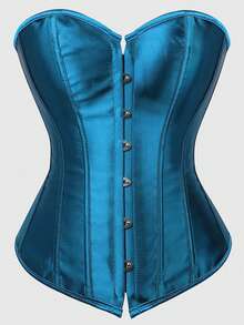 女式鱼骨塑形紧身胸衣短款上衣、束腰紧身上衣、新年派对、情人节、节日上衣、束身衣上衣、万圣节服装 - 藏蓝色 - 查看 7