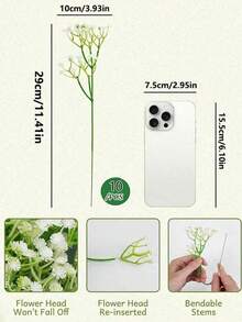 180pcs/160pcs/10pcs/20pcs/36pcs/60pcs/80pcs/120pcs Artificial Baby's Breath Flower Bouquet - Plastic Baby's Breath Flower Bouquet With Stems - Fake Baby's Breath Flower Arrangement And Bouquet DIY - Artificial Gypsophila For Wedding, Engagement, Christmas, Halloween