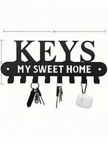 1pc Metal Wall Hook, Heart & "Home" Design, Sturdy Iron Material, Matte Black Finish, Rust & Waterproof, Suitable For Kitchen, Bathroom, Entryway, Key/Towel Rack - Multicolor - View 25