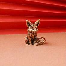 Retro Fox Ornament - Office Elegant Desktop Decoration, Solid Tea Pet Crafts - 黑色 - 查看 2