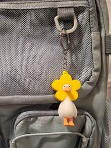 1件装 女士时尚新款黄色小鸭卡通玩偶装饰多功能钥匙扣吊坠