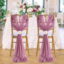 2/4/6/10 buc. Huse de scaun din șifon, 20 * 275 cm / 7,8 * 108 in, nuntă, Crăciun, decorațiuni de Ziua Îndrăgostiților, huse transparente pentru spate de scaun din organza pentru petrecere, eveniment, hotel, sufragerie, ziua de naștere, petrecere pentru copii, picnic