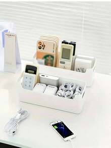 1个白色壁挂式收纳盒，免打孔柜门收纳盒，适用于厨房、浴室、卧室和办公室收纳整理，厨房用品，厨房收纳，厨房整理，厨房收纳盒，收纳用品，厨房，整理，收纳盒，整理盒，抽屉收纳盒，旅行，厨房用品，厨房用具，厨房工具，厨房杂物 - 白色 - 查看 9