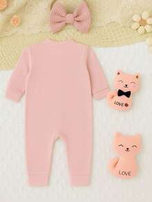 Baby's Zipper Footed Romper - Khỏa thân - Xem 2