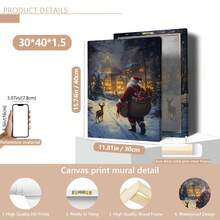 1 件圣诞老人与礼物 - 圣诞节数字艺术品 | 节日墙壁艺术，为雪村增添节日气氛，适用于家居装饰、房间装饰、卧室装饰、客厅装饰、浴室装饰、墙壁装饰、家居圣诞装饰，可选带框架的墙壁艺术 - 彩色 - 查看 12