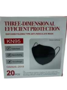 Caja De Cubrebocas Negro Para Adulto Kn95 20 Pz - Negro - Ver 6