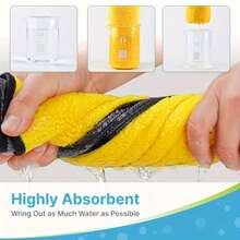 23x23cm Yellow Microfiber Cleaning Cloths 10Pcs - Black Trim, Ultra Absorbent For Home, Kitchen & Auto Cleaning Tasks