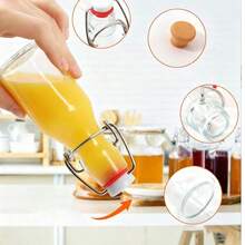 5/3/2/1pc/2oz Oscillating Top Glass Juice Bottle Set - Mini Glass Bottles With Oscillating Top LIDS, Suitable For Homemade Beverages, Extracts, Candies, Handicrafts And Party Decorations, Reusable Filling, Travel Accessories