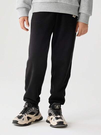 Balabala 男童字母印花弹力腰抽绳休闲运动裤，秋冬季