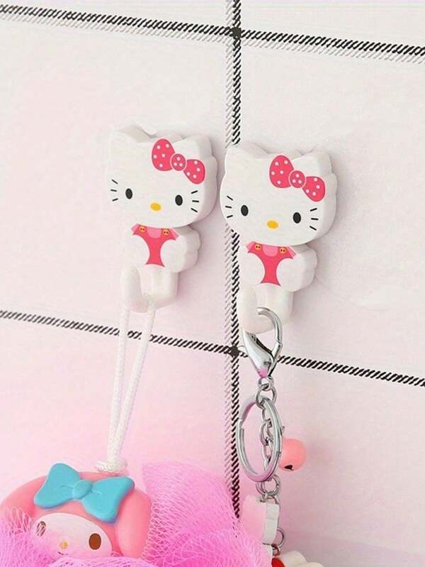 Sanrio Sanrio-Hello Kitty Strong Hook-Modern Style, Plastic Material, Wall-Mounted, No Electricity-Very Suitable For Hanging Clothes, Towels And So On! Suitable For Cute Wind Decoration, Household Bathroom Supplies, Bedroom Multi-Purpose Hooks, Home Decoration Commodities. Lovely Birthday Gifts, Christmas Gifts, Decorative Accessories Suitable For Ladies. (Some Parts Are Shipped At Random)