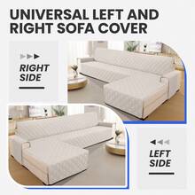 YSTYLE Waterproof Sofa Cover With Peninsula 2/3/4 Seater, Universal Reversible Right/Left Corner Sofa Cover, L-Shaped Sofa Covers Anti-Scratch And Anti-Stain - Beige - View 5