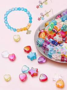 About 50pcs 8*8*5mm AB Colour Heart Shape Acrylic Beads Loose Spacer Beads For Jewelry Makeing DIY Handmade Bracelet Accessories