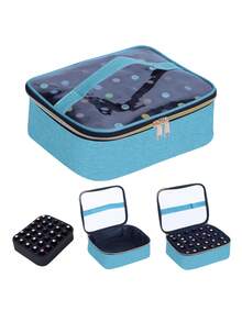 UOZL 30/40 Bottle Nail Polish Storage Organizer, A Multi-Colored, Portable, Handheld, Large-Capacity Nail Polish Storage Box With Removable Dividers. It Can Hold Up To 30-40 Bottles (15ml) Of Nail Polish Gel. Perfect For Nail Art Enthusiasts And Manicurists. Make Up Bag - Multicolor - View 17