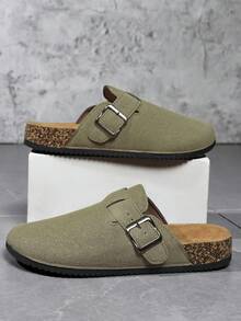 Mules pour hommes, sandales souples en bois décontractées, mules sans dos, convenant pour l'été et l'automne/hiver, grande taille, bureau et loisirs - Beige - Voir 4