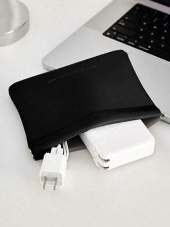 1PC Data Cable Storage Bag Automatic Closure Wired Earphone Carry-On Bag Power Charger Bag Portable Storage Bag Travel Organizer, Small Travel Cable Organizer, Travel Essentials, Travel Accessories, Cell Phone Cable Organizer