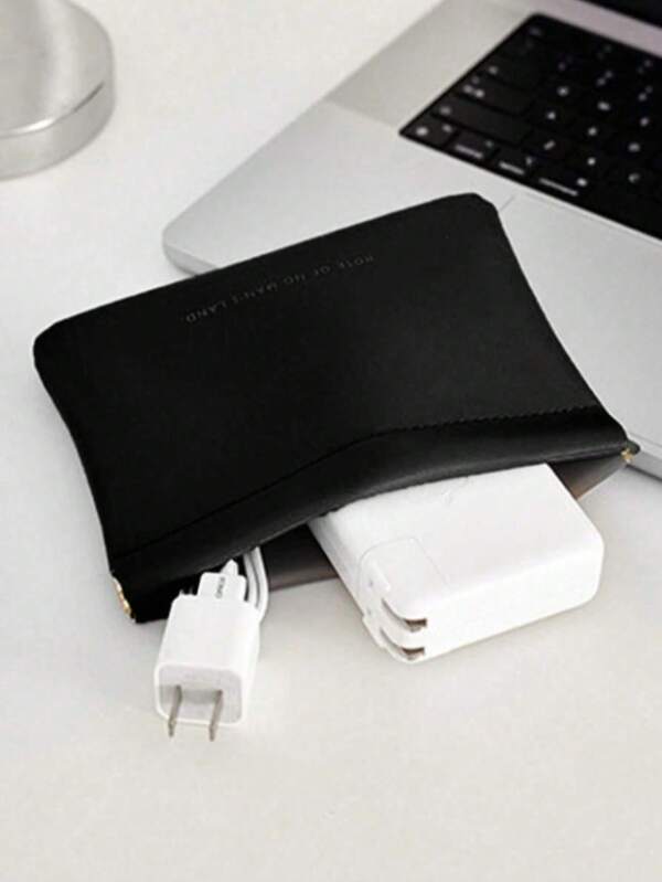 1 Stück Datenkabel Aufbewahrungstasche mit automatischem Verschluss, Tragetasche für Kabel-Kopfhörer, Ladegerät-Tasche, tragbare Aufbewahrungstasche, Reise-Organizer, kleiner Reise-Kabel-Organizer, Reiseaccessoires, Handykabel-Organizer