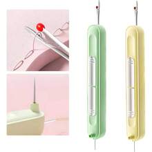 Upgraded 2 In 1 Automatic Needle Threaders Seam Ripper, Quilting Supplies Sewing Kit, Quick Sewing Loop Needle Threaders 1PCS - Purple - 2PCS-green,Yellow - View 2