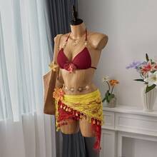 Bellisia Biquíni de cor sólida para férias de verão na praia