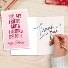 1 felicitare amuzantă de ziua de naștere, cu plic, imprimare de înaltă calitate, felicitare amuzantă de ziua de naștere, felicitare cu umor sarcastic de ziua de naștere pentru prieteni, tu, prietenul meu, ești o încântare *Ucking, felicitare încântătoare realizată manual pentru oricine